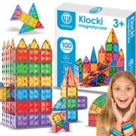 KLOCKI MAGNETYCZNE KONSTRUKCYJNE DLA DZIECI DUŻY ZESTAW XXL 100 EL MAGNETIC