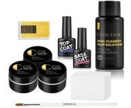 Zestaw do Paznokci BOX UV Builder Gel Cleaner Formy Pędzelek Top Base Coat