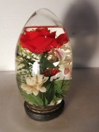 dekoracja kwiatowa szklana RÓŻA klasyka z PRL-u