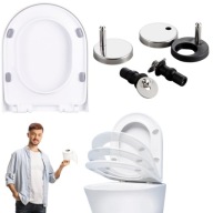 DESKA WC SEDESOWA UNIWERSALNA WOLNOOPADAJĄCA TWARDA MOCNA BIAŁA POKRYWA