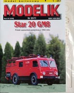 MODELIK 23/11 : samochód pożarniczy Star 20 GM8 + wręgi + detale