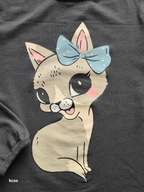 Bluza z nadrukiem kot kotek H&M 134/140