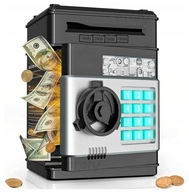 SKARBONKA SEJF BANKOMAT DUŻA SKARBONKI DLA DZIECI NA MONETY BANKNOTY KOD