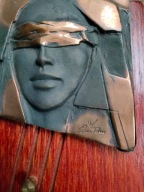 Płaskorzezba z brązu bogini Fortuna Dea Bendata autorska Wolmer Cantoni