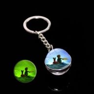 Świecący w ciemności Dwustronny Brelok do kluczy Mały Książę Lis Róża