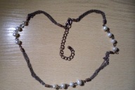 Naszyjnik perełki łancuszek z mosiądzu