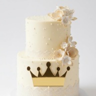 Topper NA BOK TORTU korona ZŁOTY LUSTRZANY lustro złote