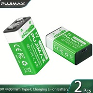 Bateria Akumulator 9v (6F22) 4400mWh USB-C litowo-jonowy - 2sztuki