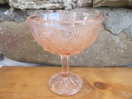 Stara Szklana Rozalinowa Cukierniczka_WACHLARZE_ HSG ZĄBKOWICE PRL