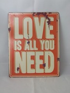 Blacha dekoracyjna plakat Love is All You Need