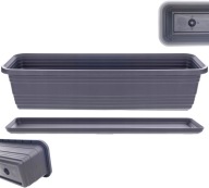 DONICZKA BALKONOWA SKRZYNKA DONICA NA KWIATY 60CM PODSTAWKA ANTRACYT UV