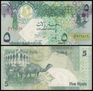 BNA - KATAR 5 Riyals 2003 seria 3 # pierwsza emisja # P21 # QATAR # XF-