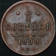 1/2 Kopiejki 1899 - piękny egzemplarz - ROSJA
