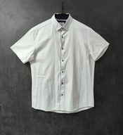 Męska Koszula Kołnierzyk Krótki Rękaw Biała Viadi Polo |R. L