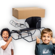 METALOWE SANKI TRADYCYJNE MOOVKEE. SANKI MOOVKEE. 1 DARK GREY Z MATERACEM