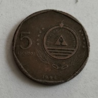moneta Wyspy Zielonego Przylądka 5 escudo 1994