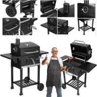 GRILL WĘGLOWY DUŻY 94X88XM ŻELIWNY RUSZT OGRODOWY POPIELNIK + TERMOMETR