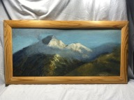 Obraz olejny ręcznie malowany na tekturze K. Mostowik