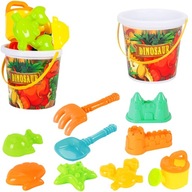 ZESTAW DO PIASKU PIASKOWNICY WIADERKO FOREMKI ŁOPATKA GRABKI + KONEWKA 10el