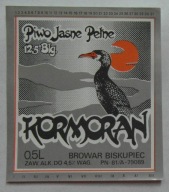 STARA ETYKIETA PIWO JASNE PEŁNE KORMORAN BROWAR BISKUPIEC