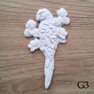 Papuga na gałęzi w kwitach pełna detali figurka 3D do malowania G3