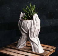 NOWOCZESNA DONICZKA WAZA OZDOBNA 3D DEKORACYJNA DŁOŃ DESIGN