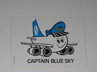 SAMOLOT CAPTAIN BLUE SKY oryginalna naklejka z PRL