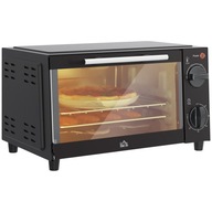 HOMCOM Mini piekarnik 9L, blacha do pieczenia, ruszt, 100-230 °C