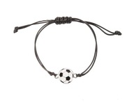 bransoletka sznurkowa dla dzieci chłopca sport piłka nożna płaska