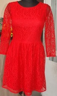 RESERVED czerwona sukienka koronkowa r 34/36