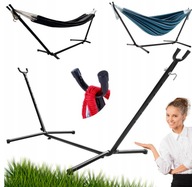 STELAŻ HAMAKA METAL DWUOSOBOWY SKŁADANY 300KG DLA PAR OGRÓD