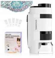 Mikroskop Kieszonkowy USCAMEL 60x–135x LED + 5 Preparatów