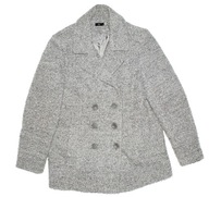 M&CO_Śliczna KURTKA_szara bukle guziki prosta ciepła dodatek wełny_42