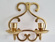 MOSIĄDZ MOSIĘŻNY KINKIET ŚWIECZNIK DWURAMIENNY 19,5 X 19 CM