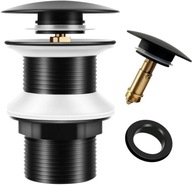 Zestaw odpływu do umywalki z przelewem, czarny matowy, zawór pop-up z103