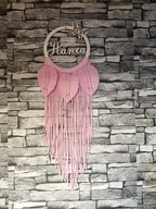 Łapacz snów makrama imię boho listki prezent