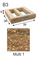 Ogrodzenie łupane, pustak łupany, bloczek Combet B3 39x39x8 Multi 1