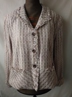 Żakiet "szanelka" beżowo różowy - 38/40