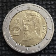 **EURO AUSTRIA *2 Euro 2011 *010* Bertha von Suttner (Sławni Ludzie)