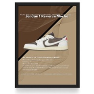 Plakat Jordan x Travis Scott "Reverse Mocha"/Diagonal/ (Czarna/Biała Ramka)
