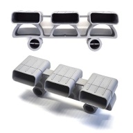 ZACZEP UCHWYT KIESZONKA POTRÓJNA DO LISTEW STELAŻA IKEA LEIRSUND SZARY