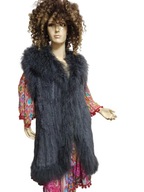 Sensation Folie KAMIZELKA z królików obszyta futrem lamy 36/38/40