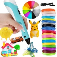 DŁUGOPIS 3D PEN DRUKARKA PRO ZESTAW DLA DZIECI OBRAZKI DO ZABAWY WOOPIE
