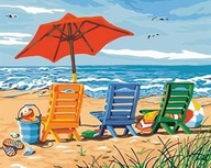 Malowanie Po Numerach Bez Ramki Zestaw Z Farbkami 40x50cm Temat Plaż