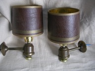 2 kinkiety z mosiądzu z abażurami