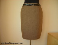 Spódnica ołówkowa brązowa beżowa jodełka roz 40