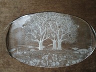 KOSTA BODA PATERA OWALNA SZKLANY PÓŁMISEK SZKŁO SZWECJA VINTAGE 44x27cm