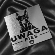 Uwaga Zły Pies - Tabliczka informacyjna - grawer laserowy na laminacie