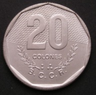 Kostaryka 20 colones 1985 - stan 1/2
