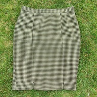 Spódnica Oui podszewka pepitka khaki/czarny L/40 p.80 dł.61 BDB